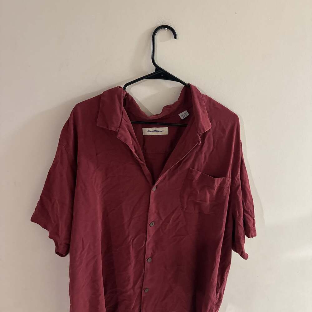 Tommy Bahama Men's Maroon Short Sleeve Button Up Casual Shirt XXL